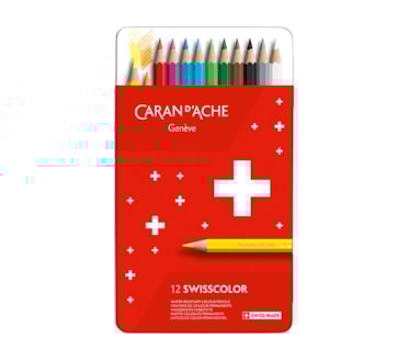 Caixa metal 12 Lápis de cor SWISSCOLOR CARAND´ACHE ref.1284.712