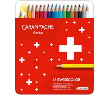 Caixa metal 18 Lápis de cor SWISSCOLOR CARAND´ACHE ref.1284.718